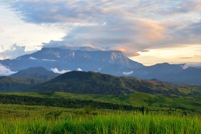 Scenic view of mountains against sky