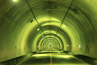 Empty illuminated tunnel