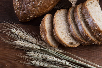 High angle view of wheat