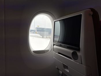 Close-up of airplane wing