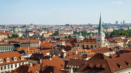 High angle shot of townscape