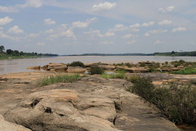 Scenic view of land against sky