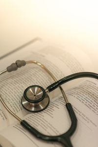 Close-up of book on table