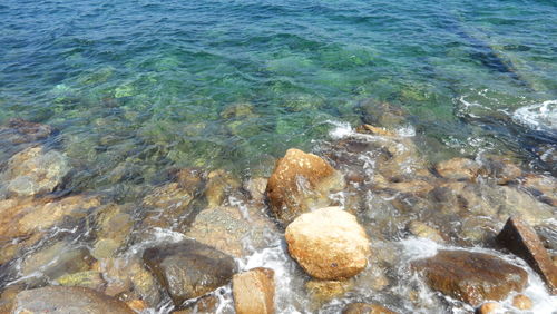 High angle view of sea shore