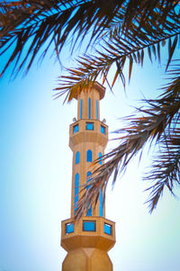 Low angle view of palm tree against sky