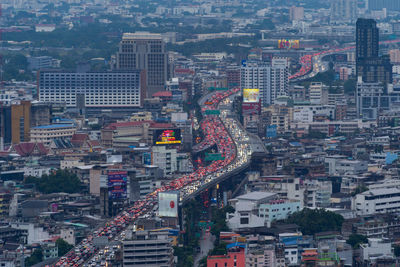 High angle view of cityscape