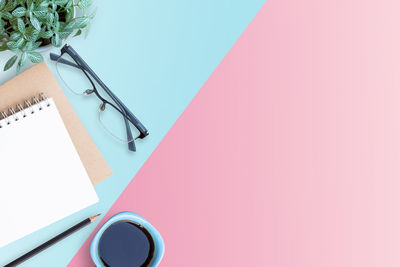 High angle view of pen on table