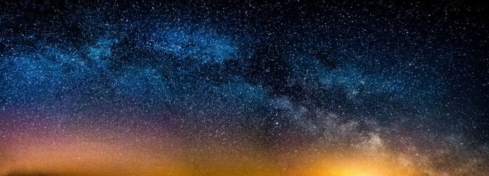 Low angle view of star field against star field