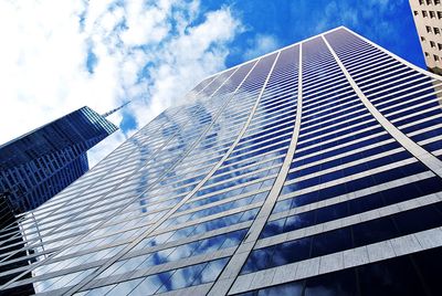 Low angle view of modern building against sky
