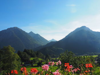 Scenic view of mountains against sky