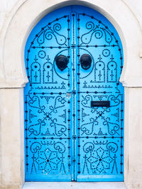 Close-up of closed door of building