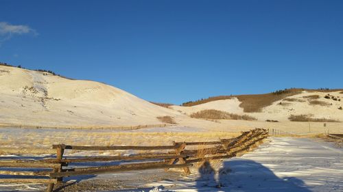 Scenic view of landscape against clear sky