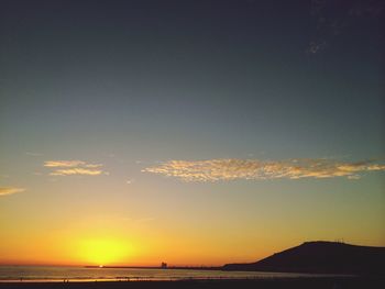 Scenic view of sea at sunset