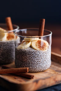 Close-up of smoothie on table