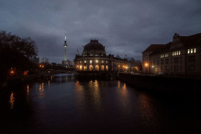 Illuminated city at night