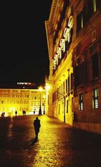 Illuminated city at night