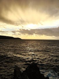 View of sea against cloudy sky