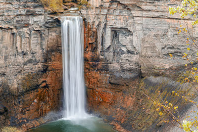 Scenic view of waterfall