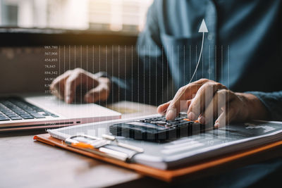 Man working on table