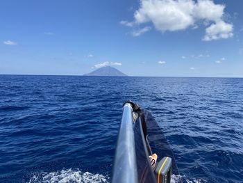 View of sea against blue sky