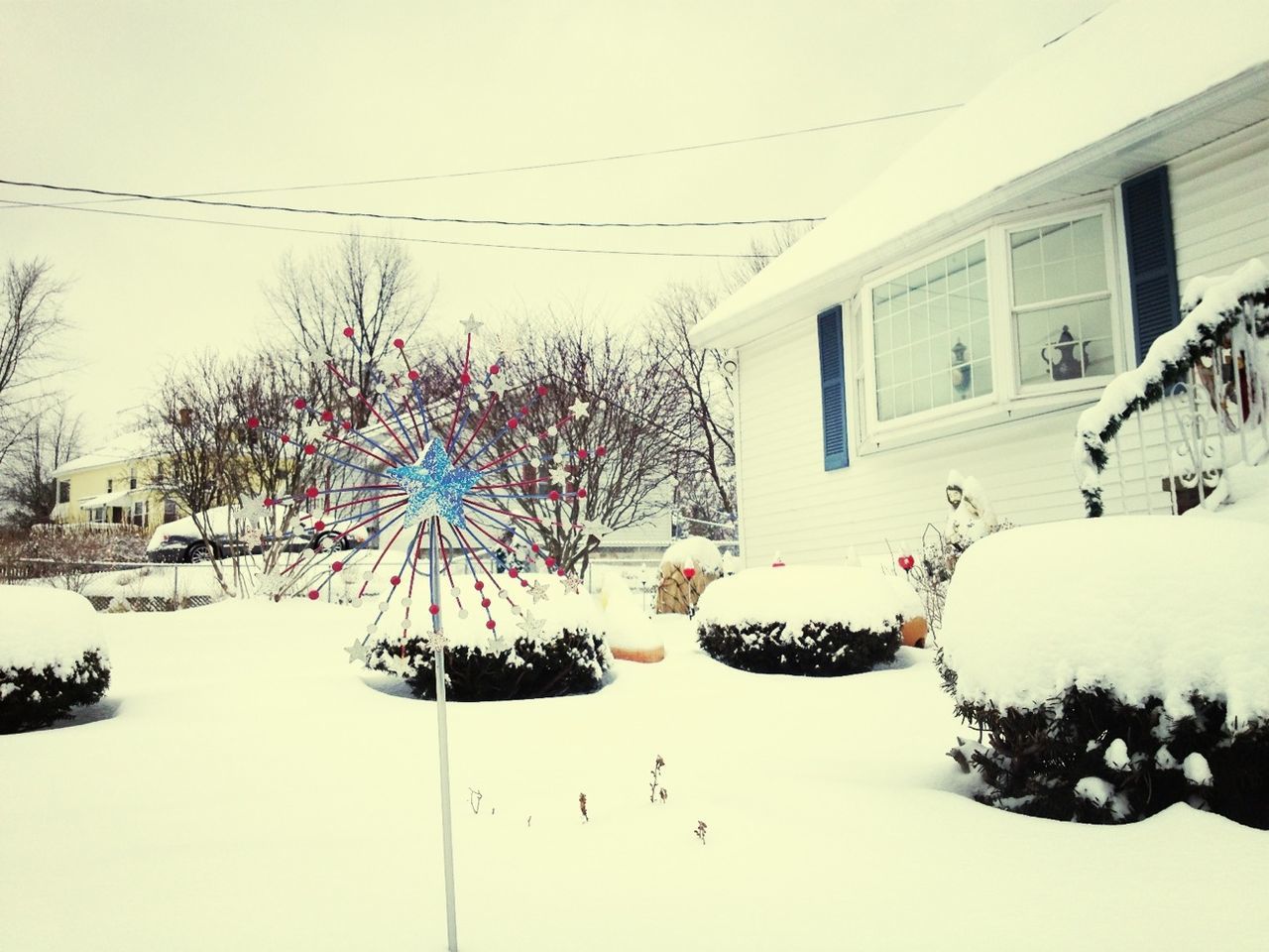 snow, winter, cold temperature, season, weather, tree, building exterior, architecture, built structure, covering, bare tree, house, covered, nature, white color, clear sky, day, street light, frozen, car