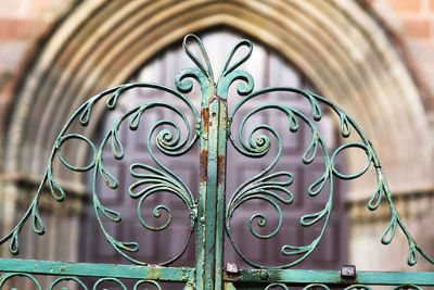 Close-up of metal gate