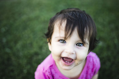 Close-up portrait of a smiling girl