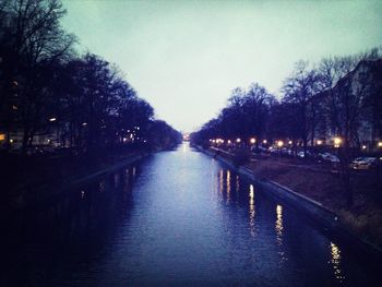 Reflection of trees in river