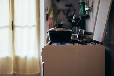 Close-up of coffee in kitchen at home