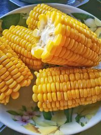 High angle view of yellow bread