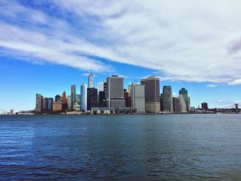 View of cityscape against clear sky