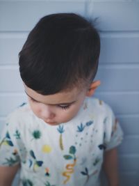 Portrait of cute boy looking at camera