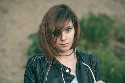 Close-up portrait of young woman