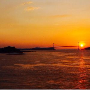 Scenic view of sunset over sea