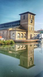 Reflection of buildings in water