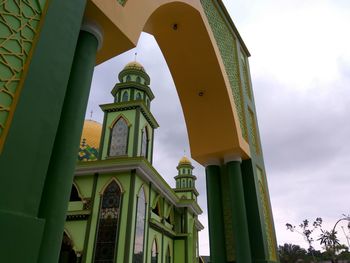 Low angle view of temple against sky