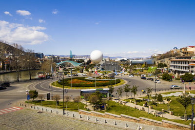 Tbilisi city view and cityscape, capital of georgia, old famous architecture and building