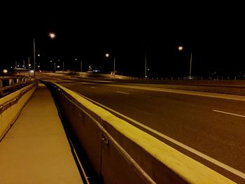 Light trails on road at night