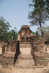 Old ruins of temple against sky