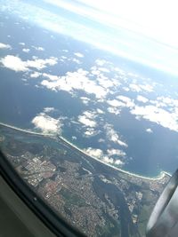 Aerial view of sea seen from airplane