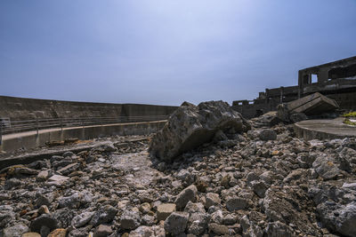 Scenic view of land against sky