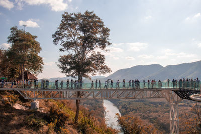 Bridge over river against sky