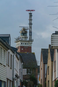 Low angle view of buildings against sky in city