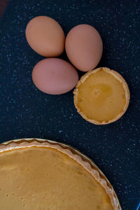 High angle view of breakfast on table