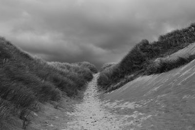 Scenic view of landscape against cloudy sky