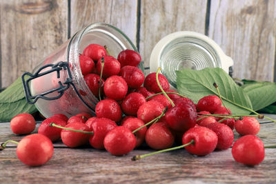 Close-up of fruits on table