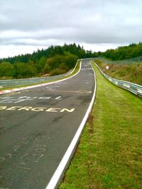 Race track along countryside landscape