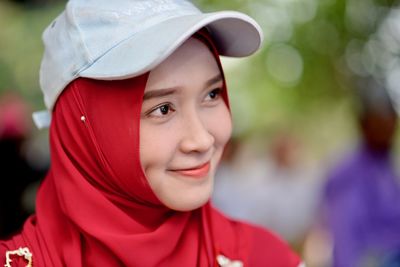 Close-up portrait of smiling boy