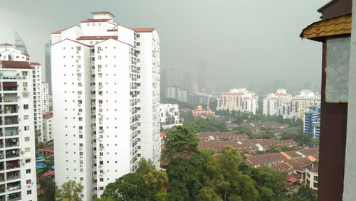 High angle view of buildings in city