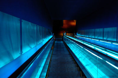 Low angle view of escalator